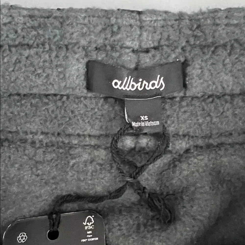NWT Allbirds Men's (M) Fluff Fleece Pant Joggers in Natural Black Size XS